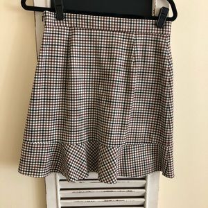 Brooks Brothers Checked Ruffle Skirt